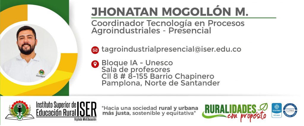 Tecnología en Procesos Agroindustriales – Presencial Firma Correo Electronico Coordinadores 09