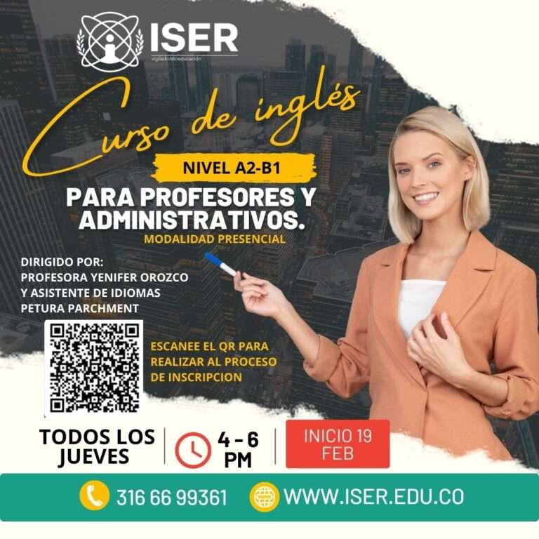 El Iser Abre Inscripciones Para El Curso De Inglés Nivel A2–B1, Dirigido A Profesores Y Administrativos De La Institución En Modalidad Presencial.