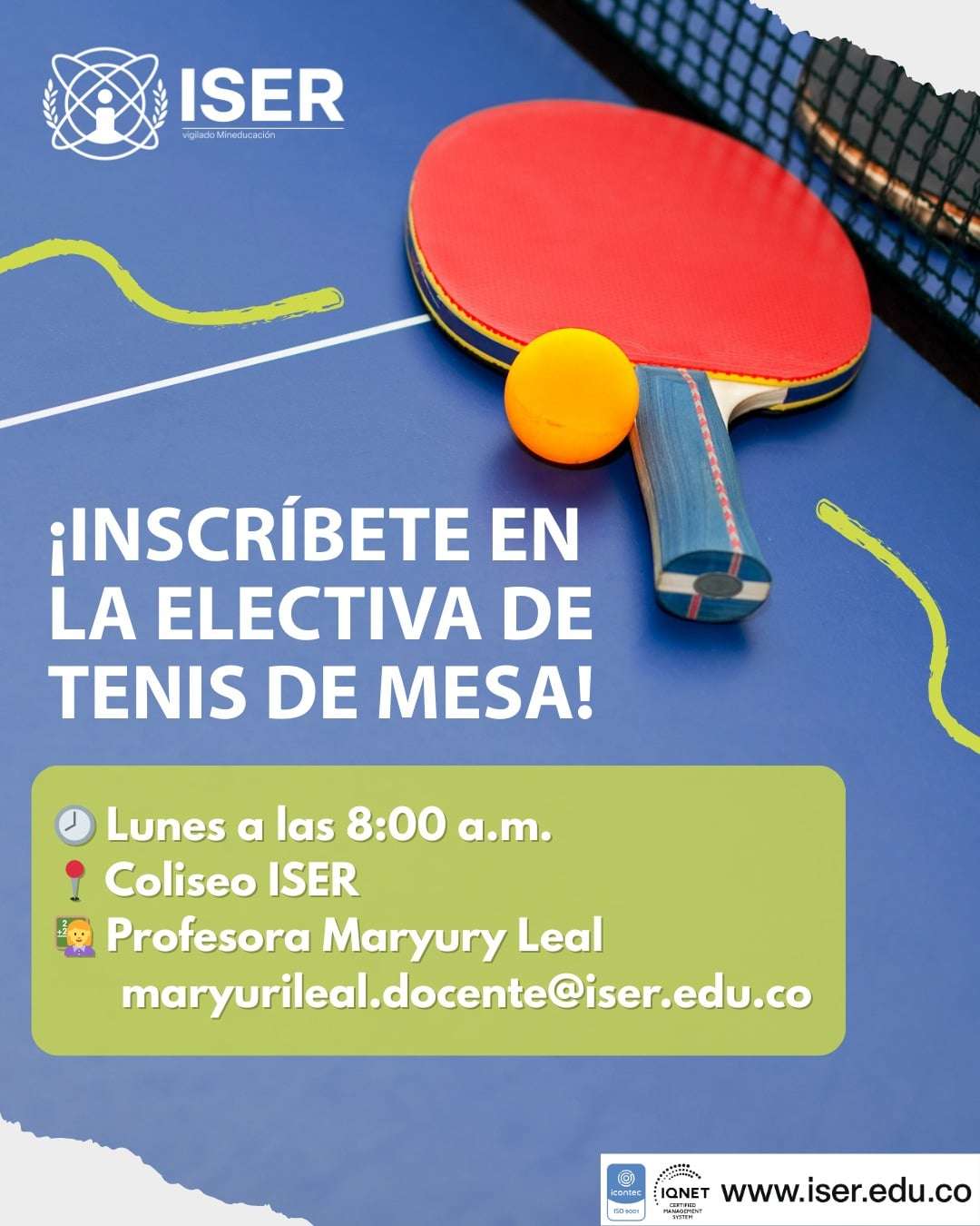 ¡Inscríbete En La Electiva De Tenis De Mesa!