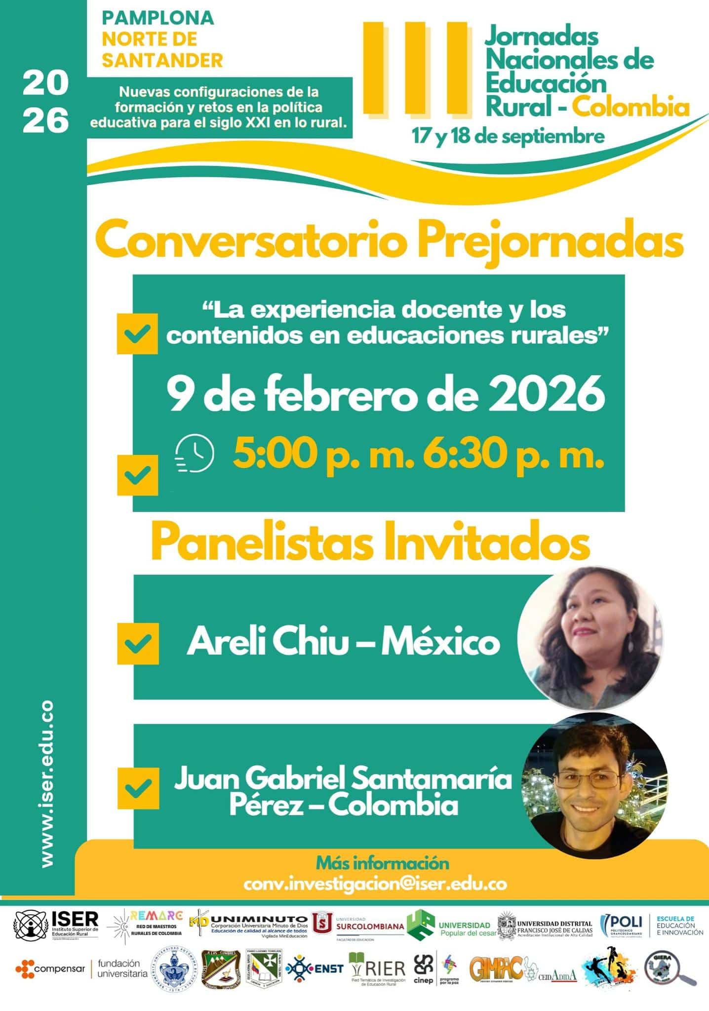 ¡Te Invitamos Al Conversatorio Prejornadas!