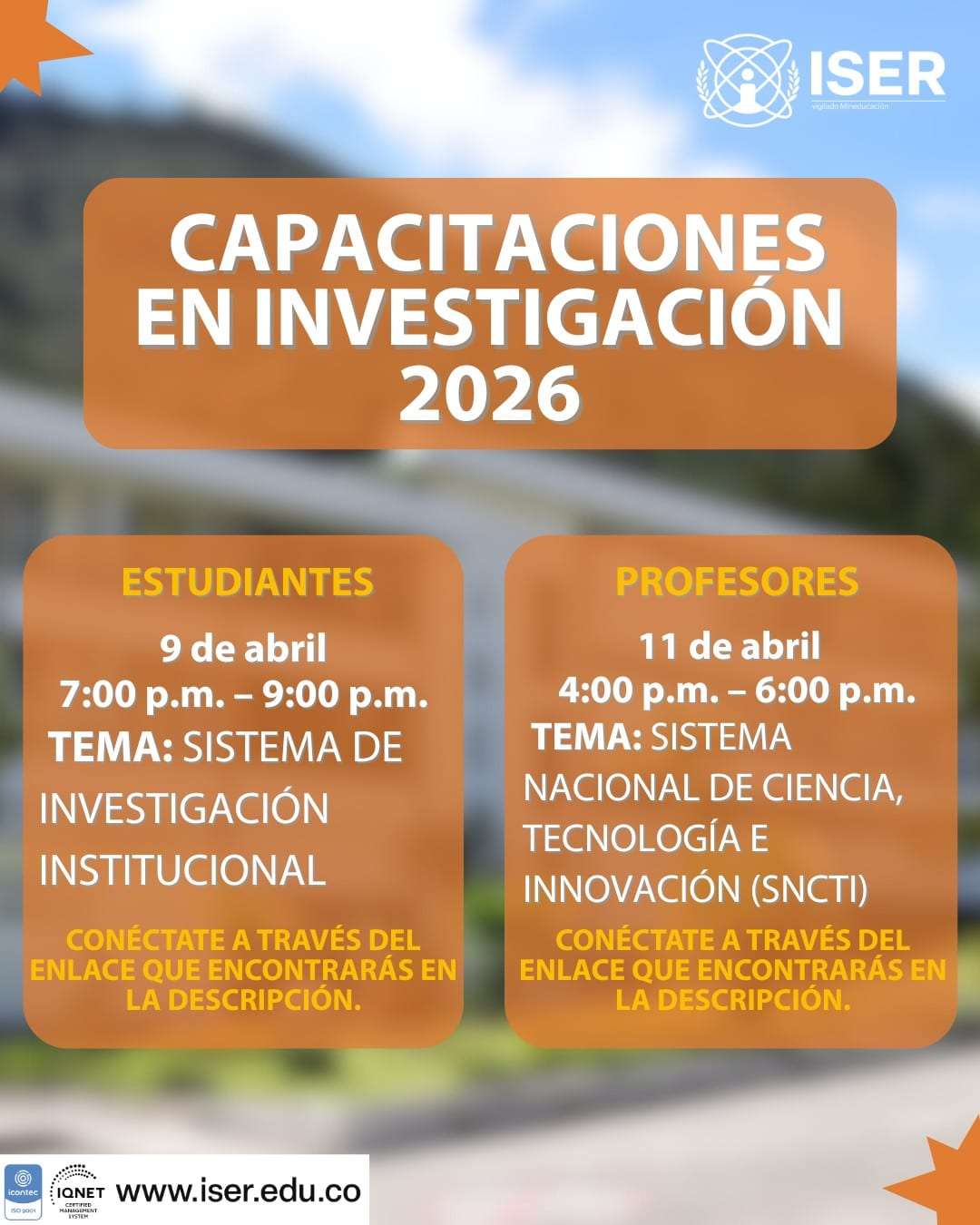 Capacitaciones En Investigación 2026 – Iser