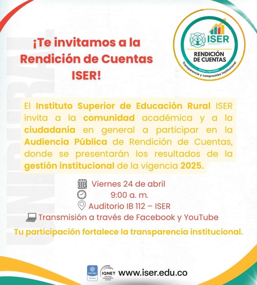 Te Invitamos A La Rendición De Cuentas Iser